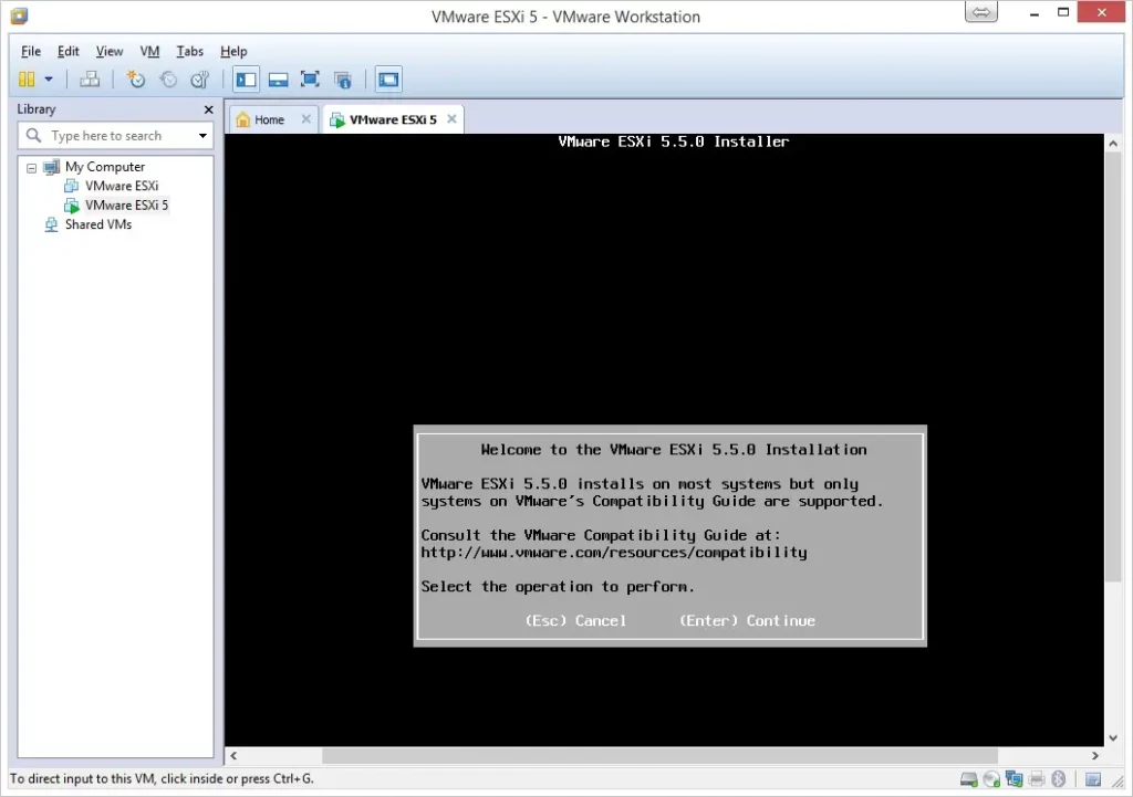 Instalación esxi pantalla 1