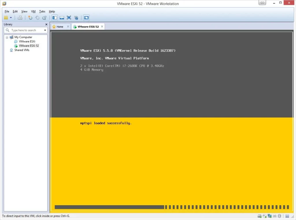 Instalación esxi pantalla 2