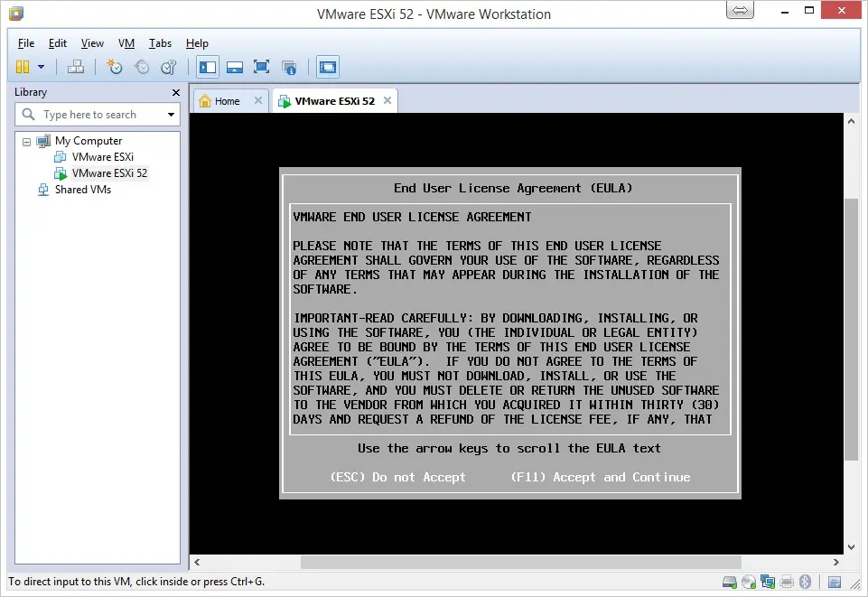 Instalación esxi pantalla 3
