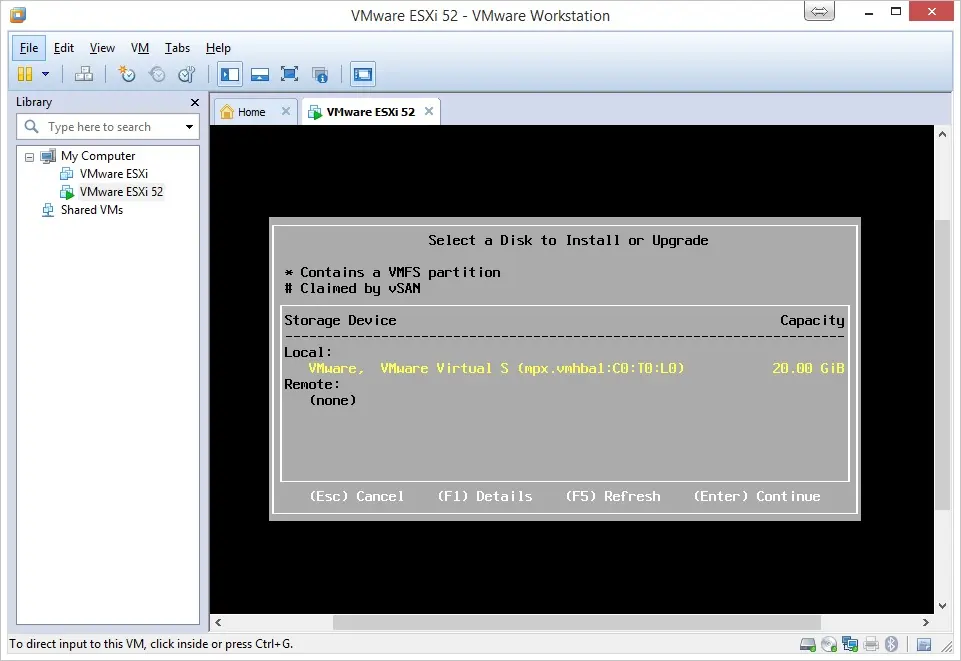 Instalación esxi pantalla 4