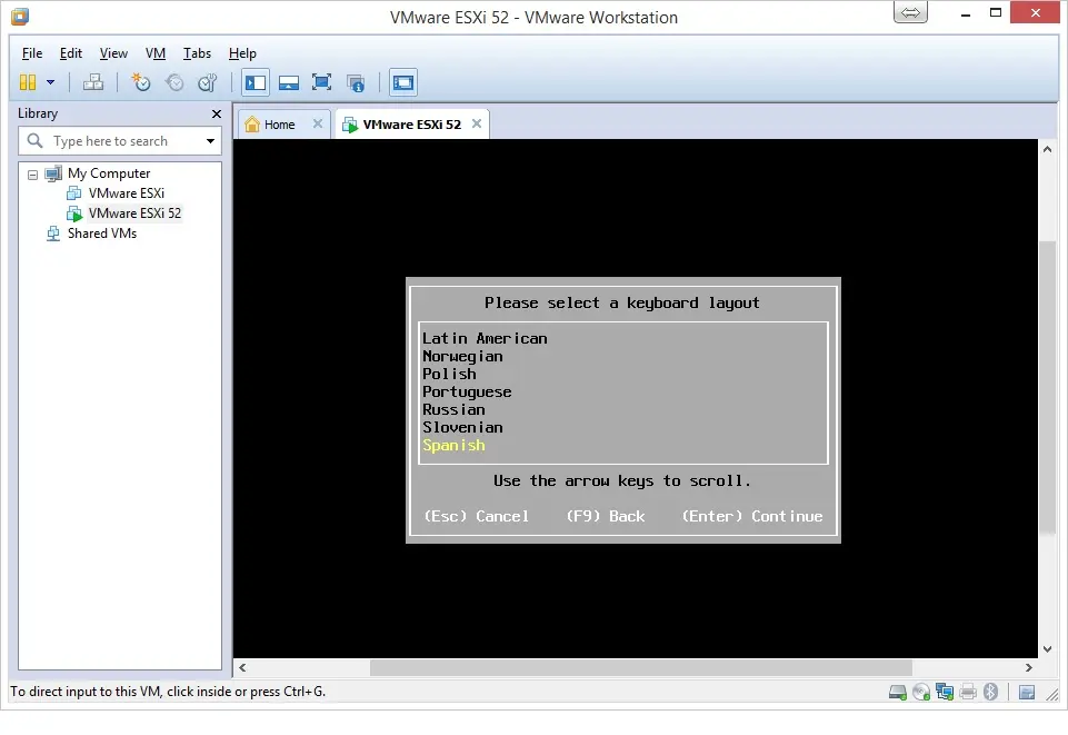Instalación esxi pantalla 5