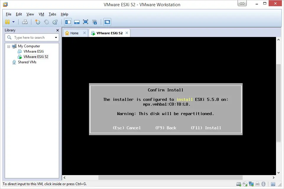 Instalación esxi pantalla 7
