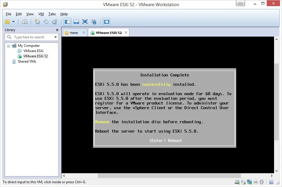 Instalación esxi pantalla 8