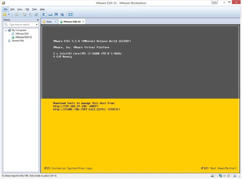 Instalación esxi pantalla 9